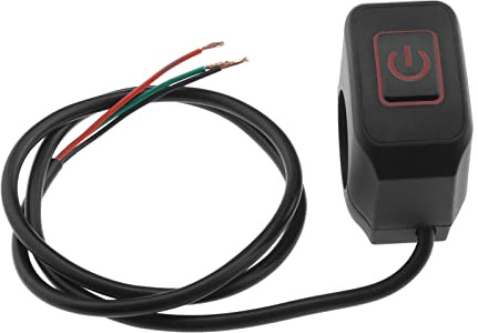 EMSea Interruttore Manubrio Moto 22mm 7/8 Pollice Manubrio Controllo Faro Interruttore A Pulsante Impermeabile 12V On/Off Interruttore con Indicatore LED Rosso