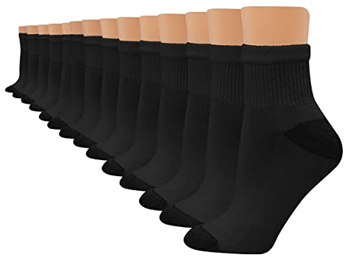 Hanes Womens Value Pack, Ankle Soft Moisture-wicking Socks, Available In 10 And 14-packs, Black - 14 Pack, 5-9 US