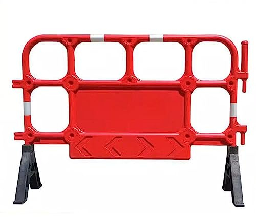 Expandierbares Mobiles Sicherheitsschild Barrikade, Mobile Leitplanke Aus Kunststoff Kommunale Straßenabsperrung Bauzaun Mobiler Warnzaun (Farbe : Red-90x135cm, Größe : 2PCS)