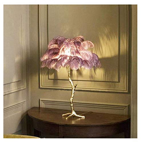 FARUTA Lampadaire Nordic Autruche Plume Lampe De Table Palmier Stand Lumière Éclairage Intérieur Maison Déco Art Lampes De Chevet Salon Lampe De Table Lampadaire (Size : Custom color)