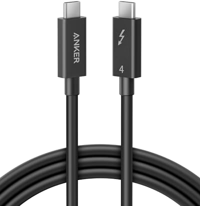 Anker Thunderbolt 4 Zertifiziertes Kabel USB C auf USB C Kabel mit 100W Leistung, Unterstützt 8K Display und 40 Gbit/s Datentransfer, Kompatibel mit iPhone 16/15 Serie, MacBook, iPad, Galaxy S24