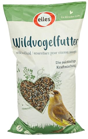 Elles Meisenfutter 5 x 2,5kg | Energiereiches Ganzjahresfutter I Mix aus Sonnenblumenkernen, Erdnüssen & Hanfsaat I Ideal für Futterhäuschen