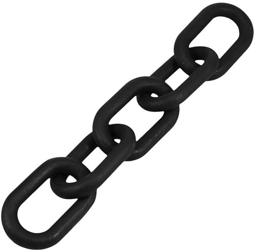 Wood Chain Link Decor 5-Link 53cm Rustic Wood Knot Decor Retro Creative Wooden Link Chain for Home Living Room Coffee Table Farmhouse(black)