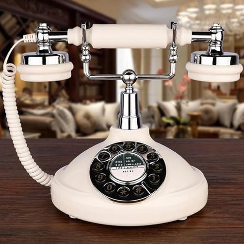 NVYAZJ Teléfono Fijo Retro, teléfono Antiguo Vintage con Cable con botón Grande, teléfono de Escritorio clásico Antiguo para decoración de Sala de Estar, Oficina, Accesorios fotográficos, Cosplay