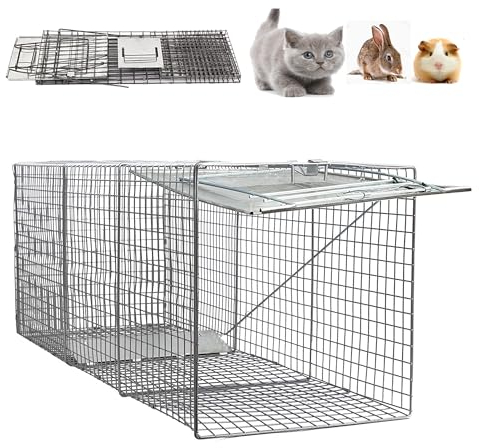 Große Rattenfalle und Marderfalle, Wiederverwendbare Nagetierfalle, intelligenter Mäusefänger für drinnen und draußen, Verzinktes Metall, Langlebig, 61cm x 19cm x 21cm