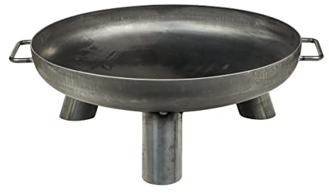 Feuerschale - Höhe 25cm - Massive und dekorative Schwarze Feuerstelle - Feuerschale für den Garten, Terrasse oder Camping (Ø 55cm)