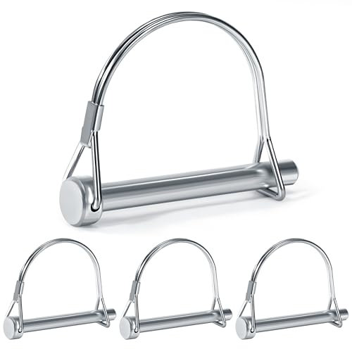 QIMEI-SHOP Perno di Bloccaggio dell'albero Perni di Bloccaggio a Filo Perno di Sicurezza in Acciaio al Carbonio per Farm Trailers Lawn Garden M8 x 70 mm 4 Pezzi