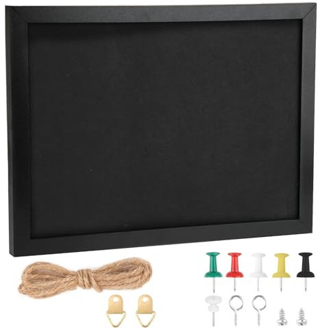 Pinnwand Filz 30×40cm, Schwarz Filz Pinwand mit mit Reißzwecken, Holzfrahmen Felt Board Für Zuhause, Küche, Büro, Dekoratives Aufhängen, Schmuck, Notizen, Fotos
