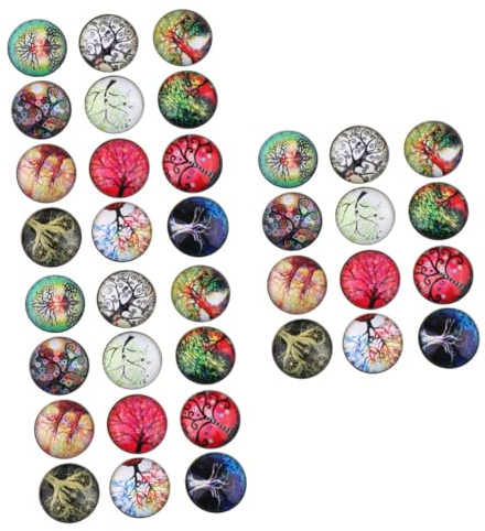 HAPINARY 36pezzi Bottoni Albero Della Vita Per Oreficeria Ciondoli e Bracciali Accessori Creativi Per Gioielli Fai Da Te Colori Vivaci e Design Unici