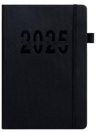 2025 A5-Planer, Notizbuch mit Farbindex und Gummiband, Ledereinband, Büro, Schule, A5, Tagebuch, Notizbuch, Planer