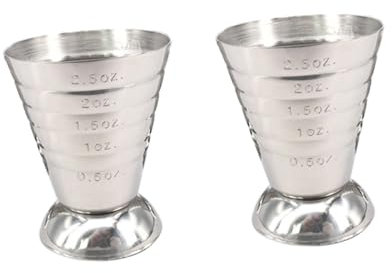 Garneck 2 Piezas taza de tiro de medición taza medidora vaso medidor barra jigger de onzas barra de jigger Silver