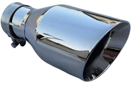 Finiture coperture punta tubo scarico 76mm 76 MM IN 1101MM OUT Universale Terminale Scarico Auto Punta Scarico Punta Silenziatore In Acciaio Inox Marmitta tubi finali auto(Bordo smussato)