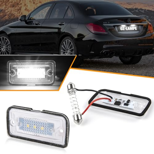 OZ-LAMPE LED luz de matrícula para Mercedes-Benz Clase C W203 C209 W209 A209 R230, matrícula con CAN bus, luces de matrícula LED, 2 piezas