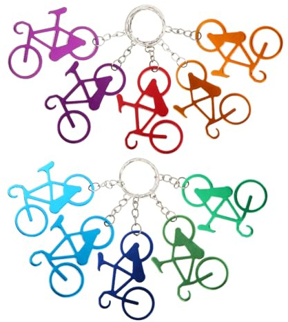 Mikikit 10 pièces Lot de Porte-clés Ouvre-bouteilles Vélo Multifonctions Colorés Pendentifs Décoratifs Suspendus et Accessoires Pratiques pour Clés ou Sacs