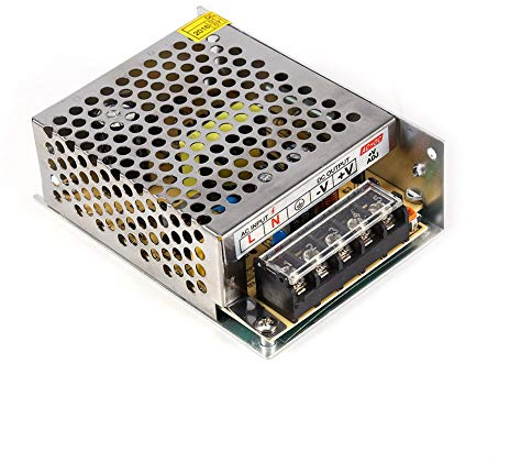 Aolidsive Controlador de Fuente de Alimentación Conmutada Regulada Universal de 12V 5A con Protección contra Sobrecarga para Electrodomésticos Carcasa Metálica Enfriamiento Eficiente Entrada CA 110V