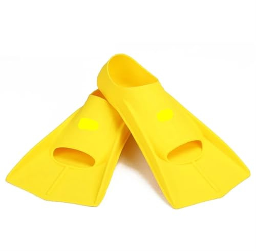 Pinne di formazione Unisex morbido elastico silicone corto pinne da sub antiscivolo immersioni snorkeling nuoto scarpe all'aperto spiaggia strumento di(Yellow,XS)