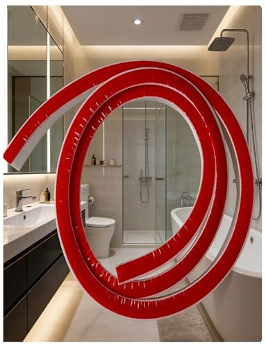 Striscia barriera contro l'acqua for doccia - Striscia impermeabile in silicone autoadesiva for la separazione umido-asciutto del bagno e la finitura dei bordi(2 meters)