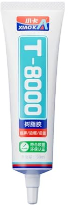 VIDOO T8000 Pegamento Transparente Marcos Teléfonos Móviles, Pegamento Reparación Pantallas Teléfonos que no Amarillea, Adhesivo Electrónico Antivibración Relojes Inteligentes, 50ml
