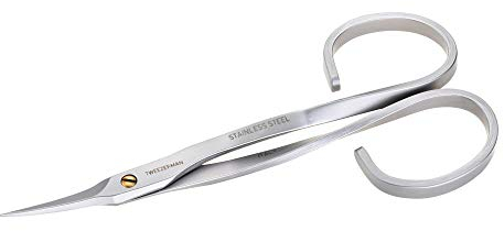 TWEEZERMAN Nagelhautschere (Präzisionsspitzen für präzise Entfernung von Nagelhaut, rostfreier Edelstahl), Silber