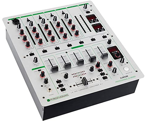 Pronomic DJM-500 5-Kanal DJ Mixer - Auto BPM-Counter und 2 Cue Modi - Integriertes Effektgerät mit 46 Presets - Silber