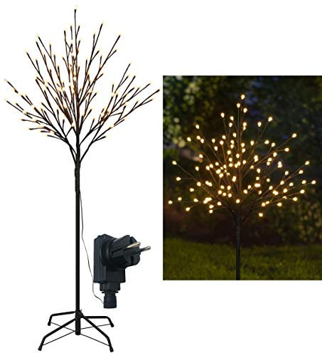 LED Lichterbaum mit 108 warm-weißen Lichtern beleuchtet, 120 cm hoch, die Lichterzweige sind flexibel, Weihnachtsbaum mit Lichterkette