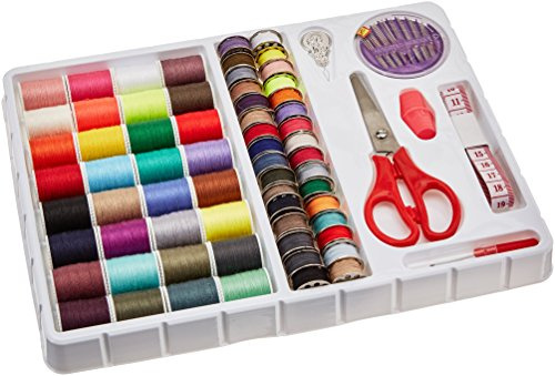 MICHLEY Sewing Kits with100 Pieces, 32 Bobbins in, 1.0-inches by 8.0-inches by 9.8-inches, Multi-Color