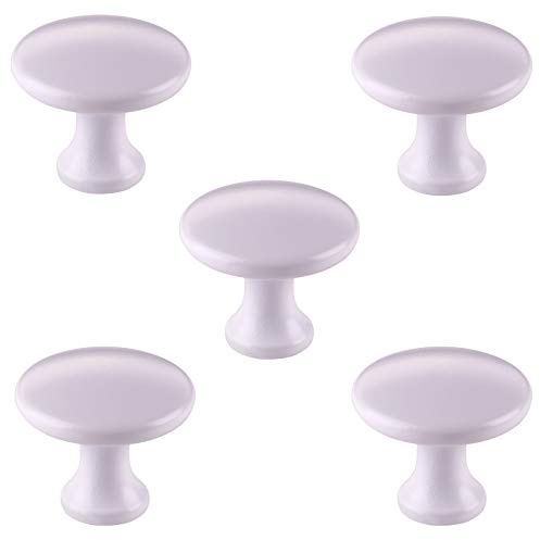 SOTECH 5 x Möbelknopf DENISE weiß matt Ø 29 mm | Design trifft auf Funktion - Knopfgriff Küchengriff Küchenknopf Möbelgriff