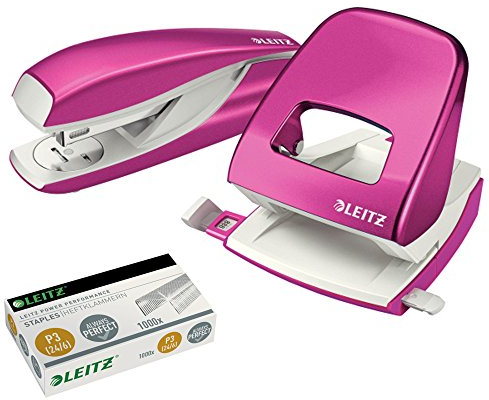 Leitz 5008 NeXXt Series Bürolocher, Metall, bis zu 30 Blatt (Set ? pink)