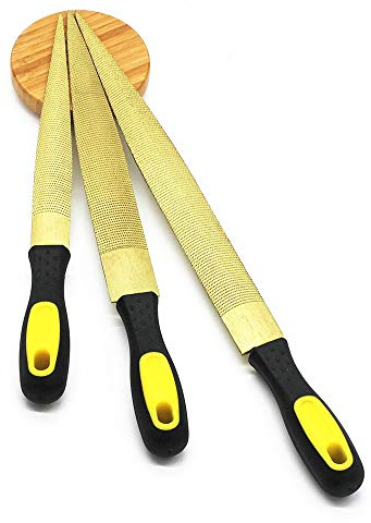 YCAMMIN Goldenes Raspelfeilen-Set – 15,2 cm, 20,3 cm und 25,4 cm Holzraspel mit Verpackungsbeuteln, für Holz, weiches Metall, Kunststoff (3 Stück)