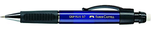 FABER-CASTELL Druckbleistift GRIP PLUS, mit Radiergummi, gefüllt, nachfüllbar, Minen-Ø: 0,7 mm, Schaftfarbe: blau (5 Stück), Sie erhalten 1 Packung á 5 Stück