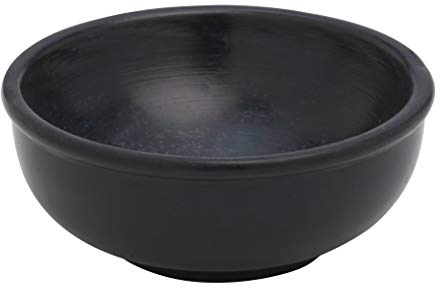 RÄUCHERSCHALE AUS SPECKSTEIN SCHWARZ Ø 10 cm Höhe 3 cm – Rund & feuerfest – HANDBEMALTES RÄUCHERGEFÄSS für Räucherkohle, Weihrauch & Harze – Räucherschale für Zuhause – MaMeMi