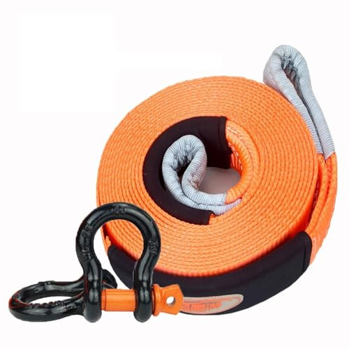 Sangle de Remorquage, Corde de Remorquage Heavy Duty 4x4, Ceinture de Remorquage pour Voiture/SUV/Véhicule Agricole/Navire, avec 2 Manilles/Sac de Rangement (Size : 5m/5t)