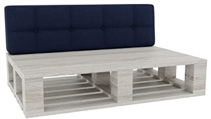 Gutekissen® Cojines para paletas Cojines Acolchados con Botones PFG Acolchado (Respaldo 120x40, Navy Blau)