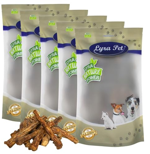 Lyra Pet® 5 kg Ochsenschwanz Natur getrocknet - Kausnack für Hunde | Naturbelassener Kauspaß | Proteinhaltiges Leckerli für Hunde | Gut verträglicher Kauartikel | Knorpel- und kollagenreich