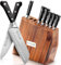 CUTLUXE Juego de Cuchillos de Cocina de 8 piezas - Taco de Cuchillos de Cocina - Cuchillos Afilados Diseño Espiga Completa - Acero Alemán Alto Carbono - Bloque Madera Acacia Natural -Serie Artesanal