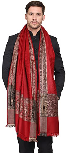 Weavers Villa Herren gewebte Acro Wolle Herren Schals, Schalldämpfer, Stolen für Männer [101,6 x 203,2 cm], Kastanienbraun, L