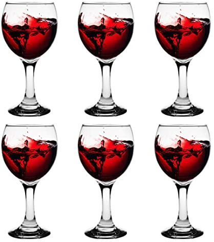 Glasmark KROSNO - Set di 6 bicchieri da vino, vetro con fondo colorato, calici da vino bianco, design originale, forma e stile unici, perfetto per casa, ristoranti