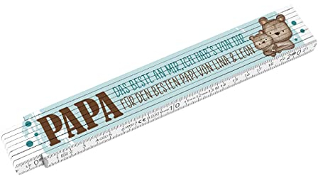 Herz & Heim® Papa Zollstock mit Namen - perfektes Vatertagsgeschenk Papa, das Beste an Mir, ich hab's von Dir