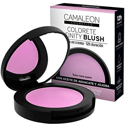 Camaleon Cosmetics - Colorete Infinity Blush 12 horas - Tono Rosa Suave - Larga Duración - Textura en crema - Vegano.