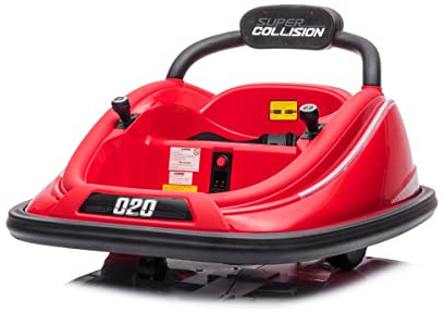 Auto de Choque POOMBA 12v - Coche eléctrico para niños Tipo Coche de Choque con batería 12v, música, Luces y Mando para Padres (Rojo-1)