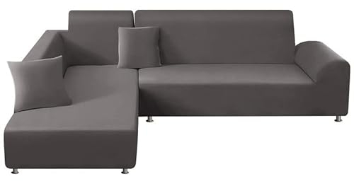 jianyana Sofabezug L Form Sofa Überwürfe Stretch Couchbezug L Form Rechts oder Links mit 2 Kissenbezügen Waschbar Ecksofa Sofaüberwurf Möbelschutz