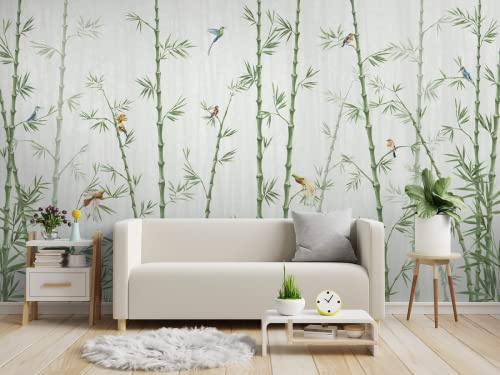 Papier Peint Panoramique Forêt De Bambous Colibri 3D Poster Mural pour Salon Chambre Décoration Murale