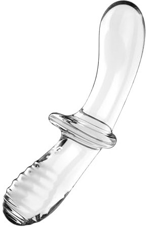 Satisfyer Double Crystal | G-Spot Dildo | Borosilicate Glass Adult Sex Toys | Smooth and grooved Structure for More Stimulation | Handle and Wide Base Safe Play | Penis Toy for Women