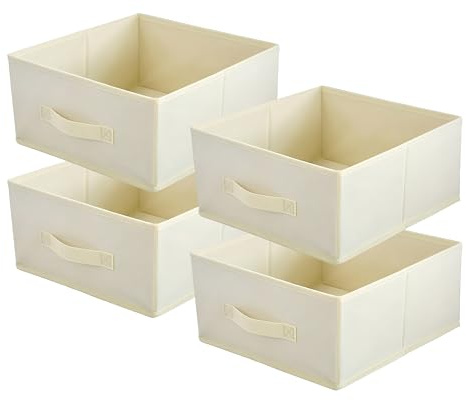 Caja de almacenamiento lavita | Cajas de almacenaje plegables 31 x 31 x 15 cm | Caja organizadora para cajones | Sistemas de orden para ropa | Almacenaje y organización de ropa | 4 piezas, color