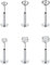 FECTAS 6 Stück gewindelos Push-In Lippenstifte Labret Stud Knorpel Tragus Helix Piercing Schmuck flach zurück Ohrstecker Edelstahl 16G 6mm Lippen Ohr Silber