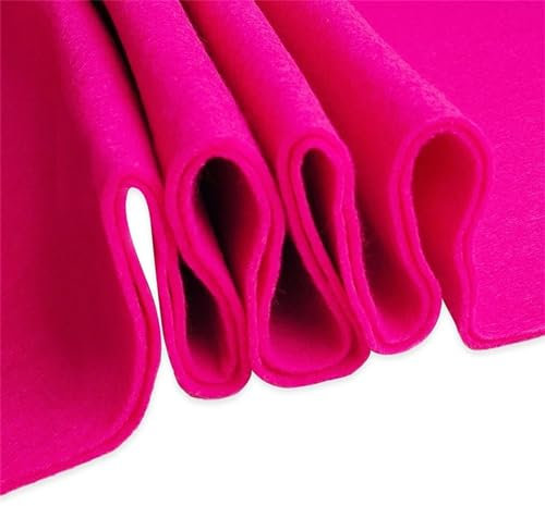 Filz-Gewebe 90 x 90 cm Bastelfilz, Filzstoffbahnen, 1,4 mm dick, weich, flexibel for Kunst- und Heimwerkerprojekte Filz Stoff (Color : Pink Red, Size : 1 Yard)