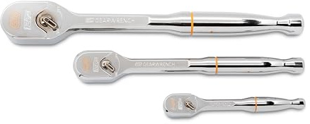 GearWrench 3 Piece 1/4, 3/8 and 1/2 Drive 120XP Full Polish Teardrop Ratchet Set | 81206XP