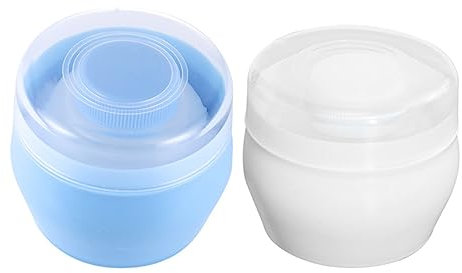 Abaodam 2stücke Babypuder Puff Box Mit Praktischem Behälter Für Lose Puder Für Pflege Empfindlicher Babyhaut Blau Und Weiß
