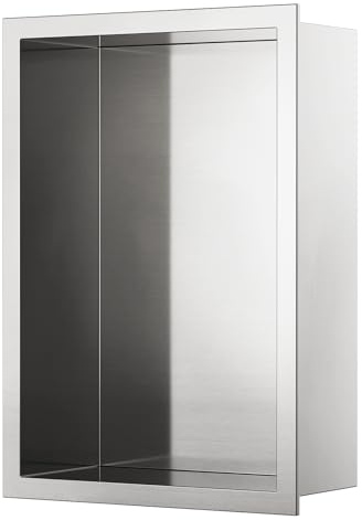 KEOKBON Wandnische Bad Edelstahl 20x30x10 cm Nano Silber