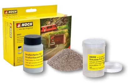 NOCH Start-Set Straßenbau, ideal für Modellstraßenbau, passend für Spurweiten H0, TT, N, Z, DIY Straßenmodellbau leicht gemacht
